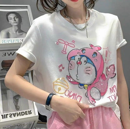 【Tops】可愛いキャラクター半袖Ｔシャツ　T0261