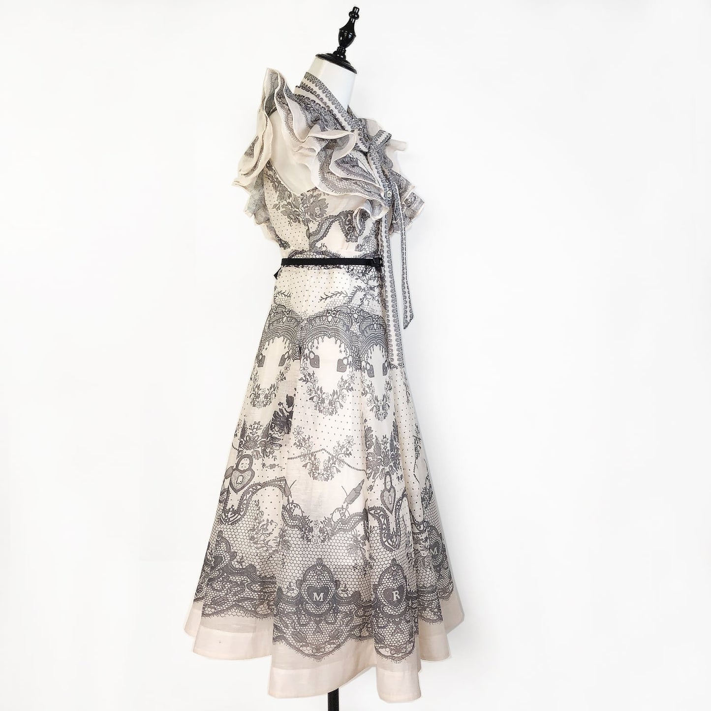 【Set】フリルブラウス×ロングスカートセット N3073