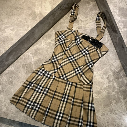 【Dress】チェック柄ワンピース T01606