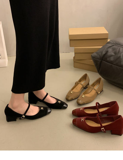 【shoes】チャンキーヒールパンプス　N2484