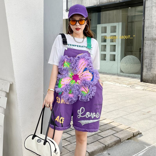 【bottoms】メッシュゆったりオーバーオールF6929