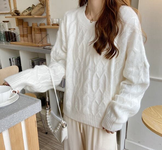 【tops】人気爆発中！簡潔ルーズセーター5色切り替え