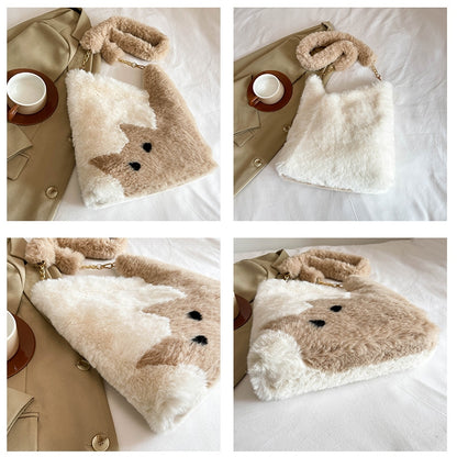 【雑貨】可愛いラムウールショルダーバッグ T01119