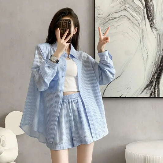 【Set】夏レースボレロ＋薄いショートパンツ2点セット T0594