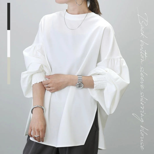 【Tops】両面主役エレガント通勤ブラウス T01061