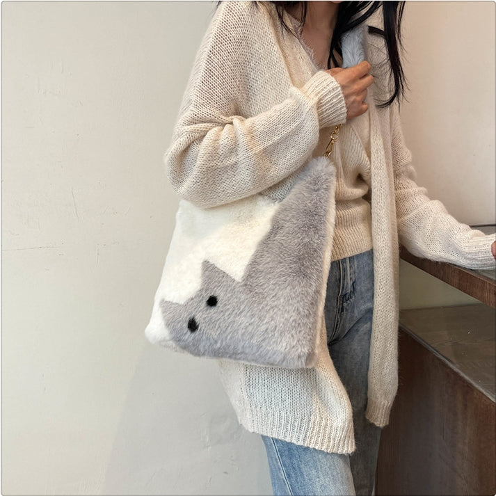 【雑貨】可愛いラムウールショルダーバッグ T01119