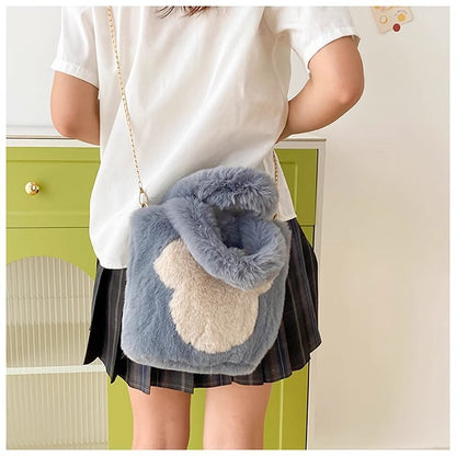【雑貨】可愛い2WAYラムウールバッグ T01120