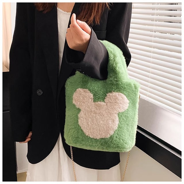 【雑貨】可愛い2WAYラムウールバッグ T01120