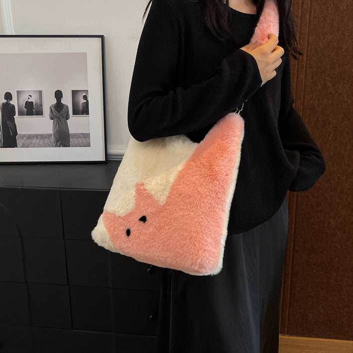 【雑貨】可愛いラムウールショルダーバッグ T01119
