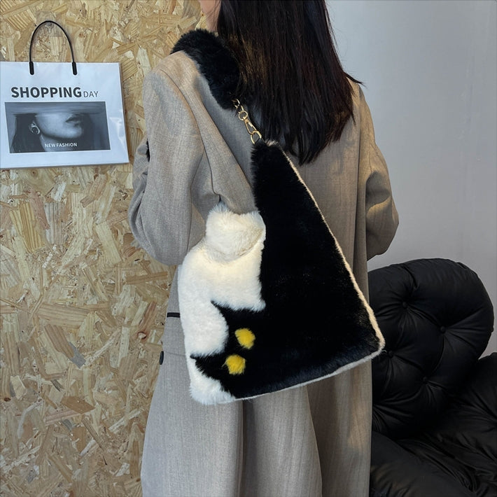 【雑貨】可愛いラムウールショルダーバッグ T01119