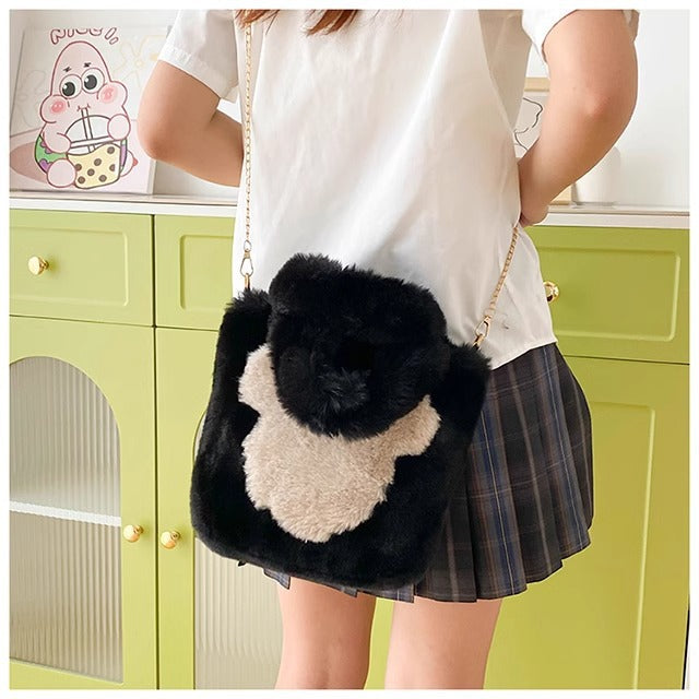 【雑貨】可愛い2WAYラムウールバッグ T01120