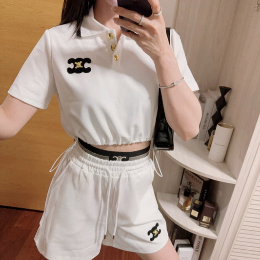 【Set】新作アイテム2点セット Tシャツ＋ショートパンツ T0489