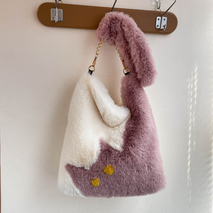 【雑貨】可愛いラムウールショルダーバッグ T01119