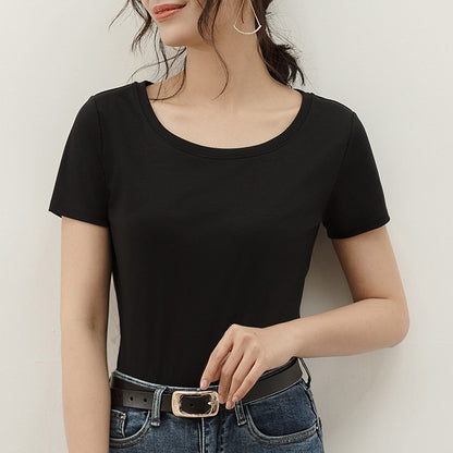 【Tops】マーセライズドコットンTシャツ T01657
