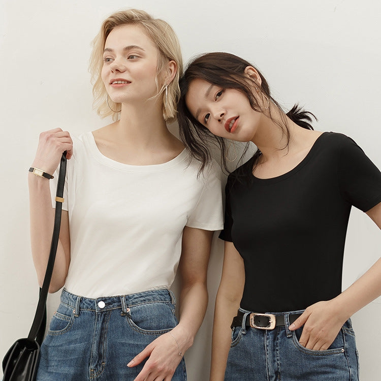 【Tops】マーセライズドコットンTシャツ T01657