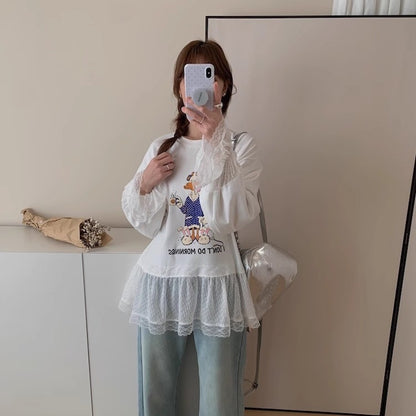 【Tops】予約通販！キャラクターレースTシャツ T01355