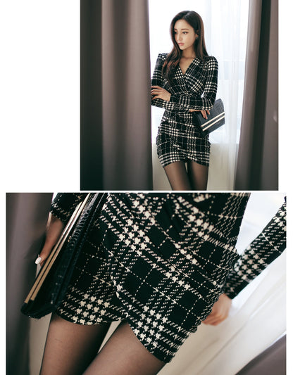 【Dress】チェック柄ワンピース T01232
