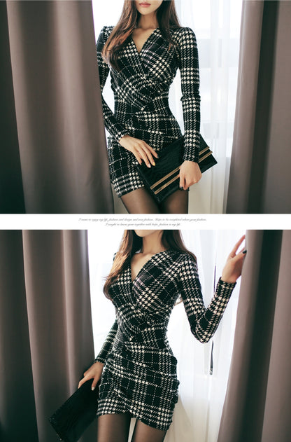 【Dress】チェック柄ワンピース T01232