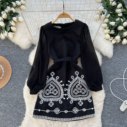 【Dress】チュール切替ワンピース   W14445