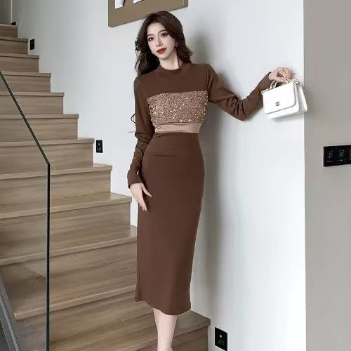 【Dress】チュール切り替えワンピース    W14450