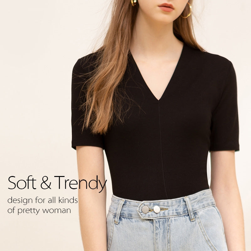 【Tops】Vネック無地Tシャツ T01659