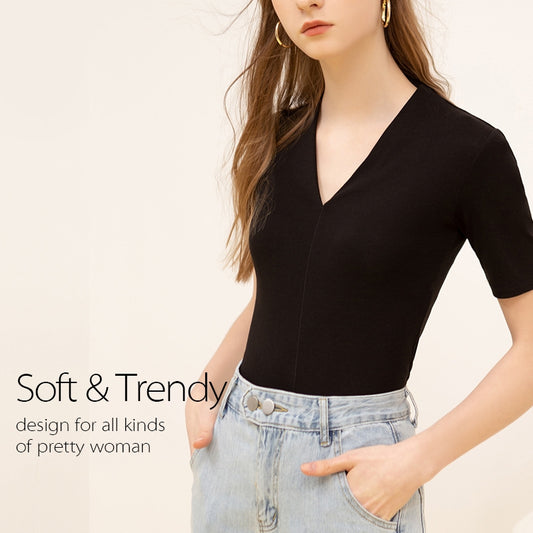 【Tops】Vネック無地Tシャツ T01659