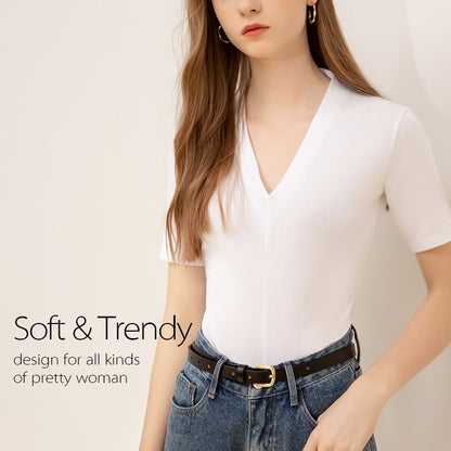 【Tops】Vネック無地Tシャツ T01659