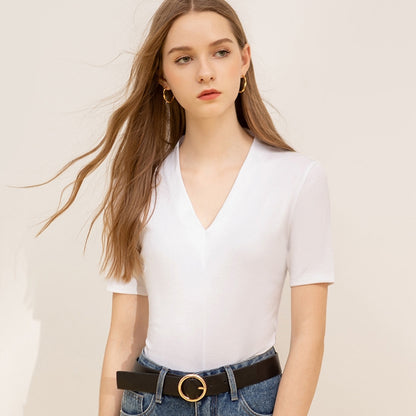【Tops】Vネック無地Tシャツ T01659