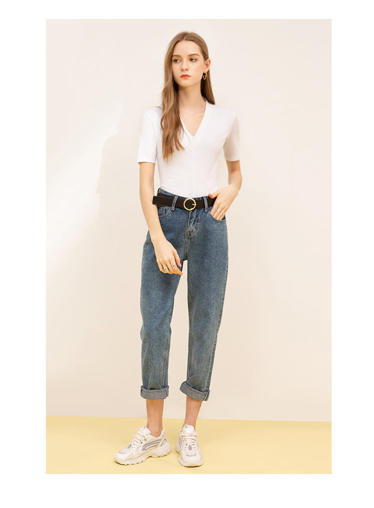 【Tops】Vネック無地Tシャツ T01659