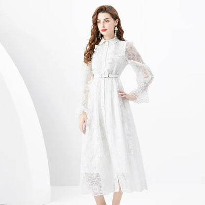 【Dress】ロング丈レースワンピース    W14440