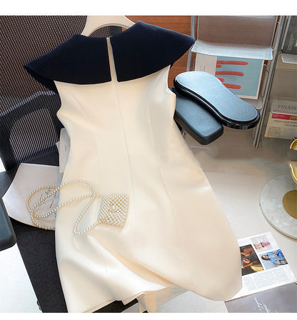 【Dress】配色デートワンピース　Ｗ12003
