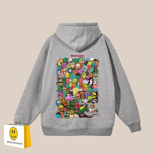 【tops】男女兼用プリントフーディー　N2422