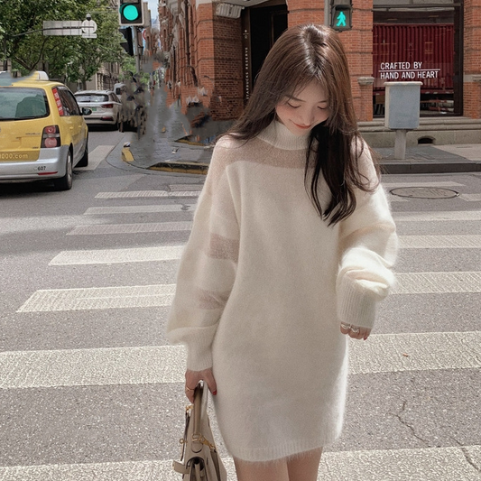 【Dress】透け感ニットワンピース　　Z-5889