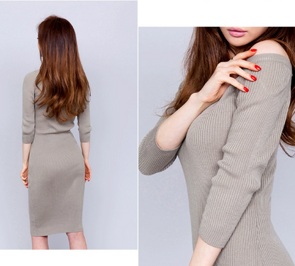 【Dress】新入荷無地シンプルワンピース    W8243