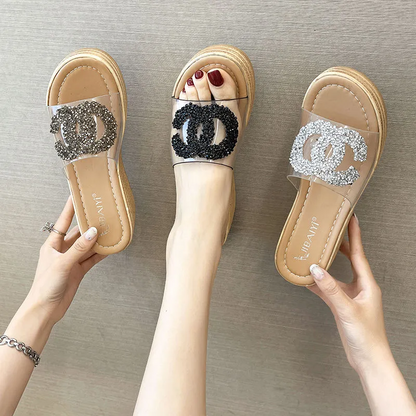 【Shoes】キラキラ厚底スリッパ　Z6762