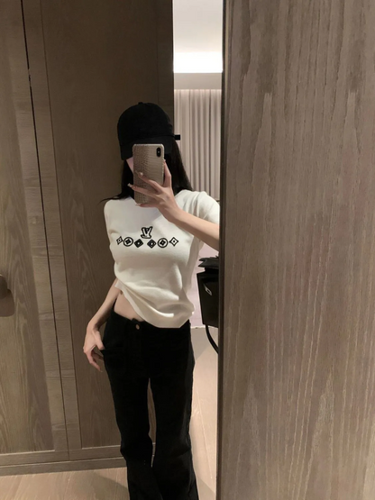 【Tops】半袖ニットＴシャツ　Z6774