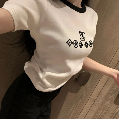 【Tops】半袖ニットＴシャツ　Z6774