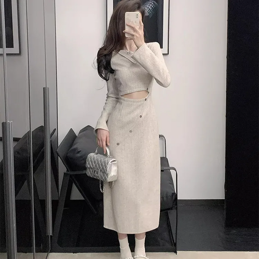 【Dress】透かし彫りワンピース　Z7094
