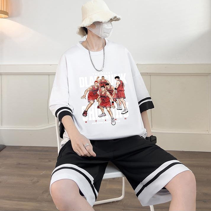 【Mens】メンズカートゥーンセット　Ｔシャツ + ショートパンツ　Z7135