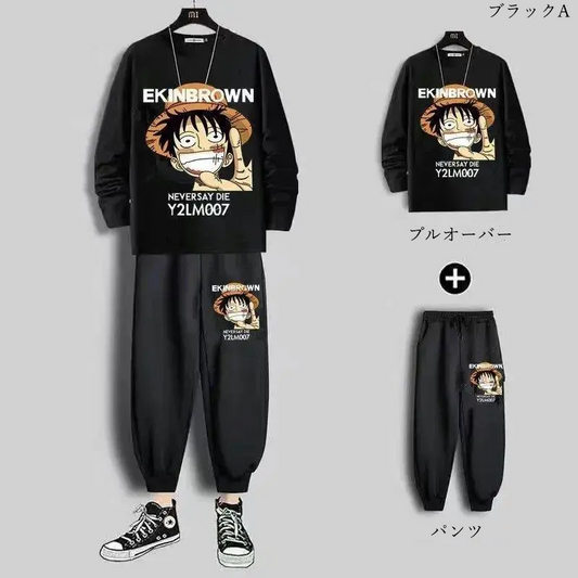 【Mens】プリントセット プルオーバー+パンツ　Z7154