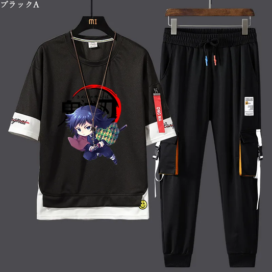 【Mens】プリントセット　Ｔシャツ +パンツ　Z7155