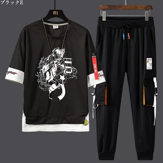 【Mens】プリントセット　Ｔシャツ +パンツ　Z7156
