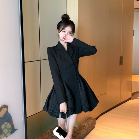 【Dress】スーツワンピース黒　Z7246
