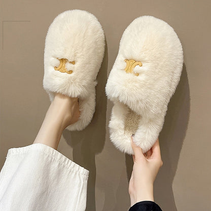 【Shoes】厚底ファースリッパ　Z7606