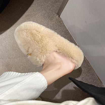 【Shoes】厚底ファースリッパ　Z7606
