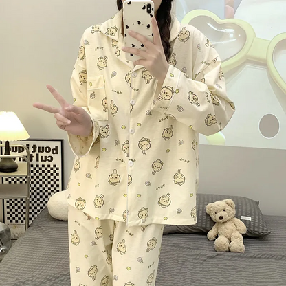 【Roomwear】キャラクター開襟パジャマセット　Z7636