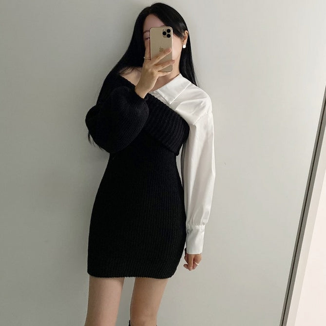 【Dress】切替きれいめワンピース　Z7833