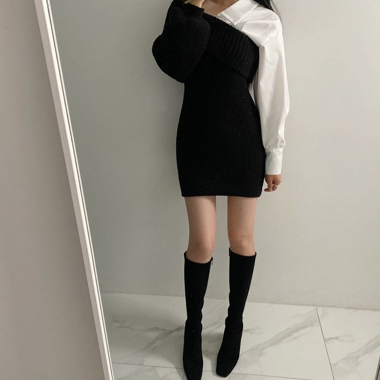 【Dress】切替きれいめワンピース　Z7833