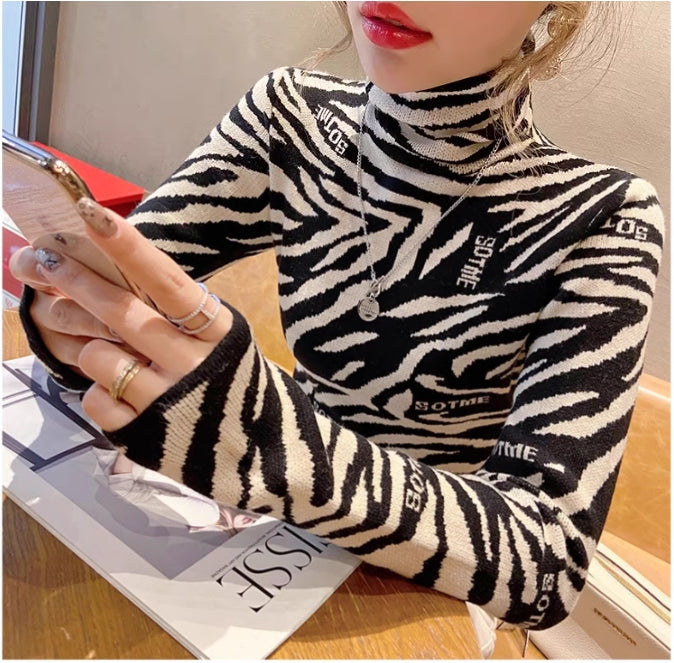 【Tops】ハイネック長袖ニット    W14192