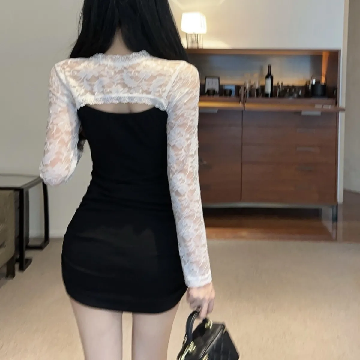【Dress】レース切替ワンピース　Z7935